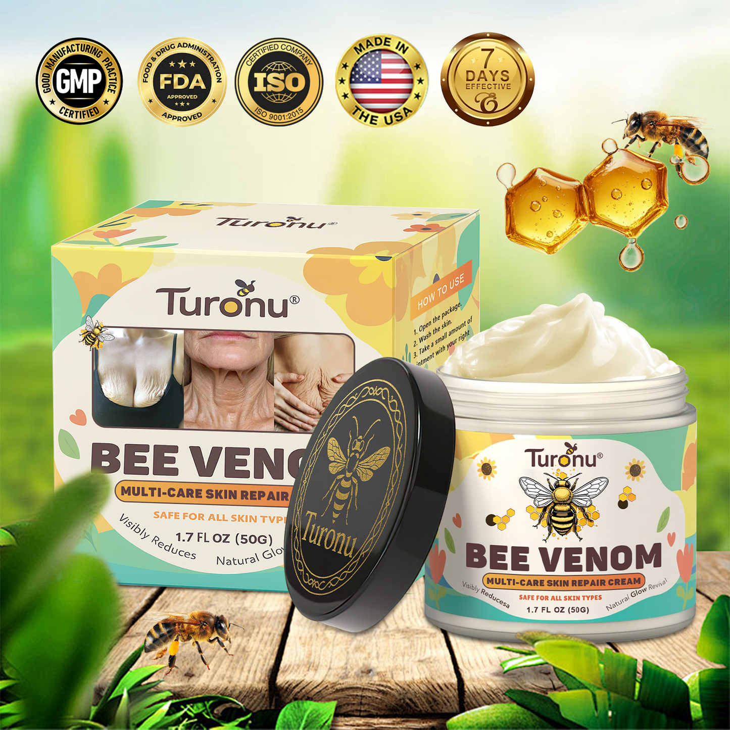 𝐓𝐮𝐫𝐨𝐧𝐮® Only 15 jars!!! Get an exclusive 30% OFF now ⚡𝐁𝐞𝐞 𝐕𝐞𝐧𝐨𝐦 𝐌𝐮𝐥𝐭𝐢-𝐂𝐚𝐫𝐞 𝐒𝐤𝐢𝐧 𝐑𝐞𝐩𝐚𝐢𝐫 𝐂𝐫𝐞𝐚𝐦 |  See visible firming in just 7 days! ✔ Backed by our 90-day money-back guarantee🦄